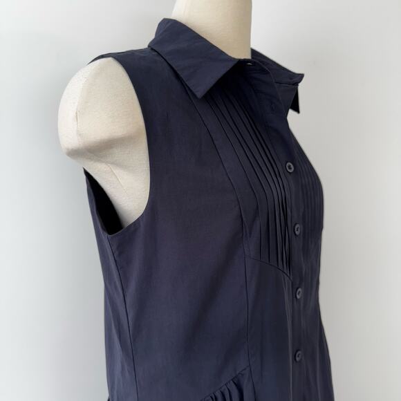 MAYE Corinne Shirt Dress Midi Button-Down in French Navy S NWOT - Picture 6 of 12